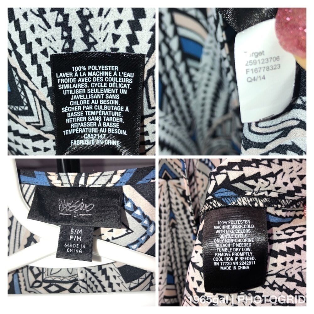 Mossimo Boho S/M Kimono Diamond Triangle Pattern - Picture 3 of 8